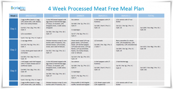 Low Fat & Processed Meat Plan